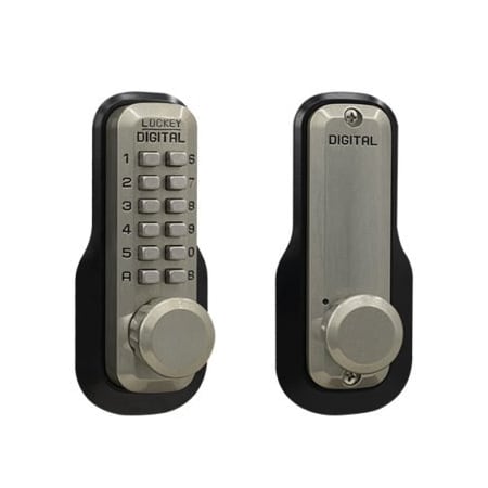 Lockey Mechanical Keyless Digital Combination Deadlocking Spring Latch Lock Single Combination Satin Nickel M230-SN